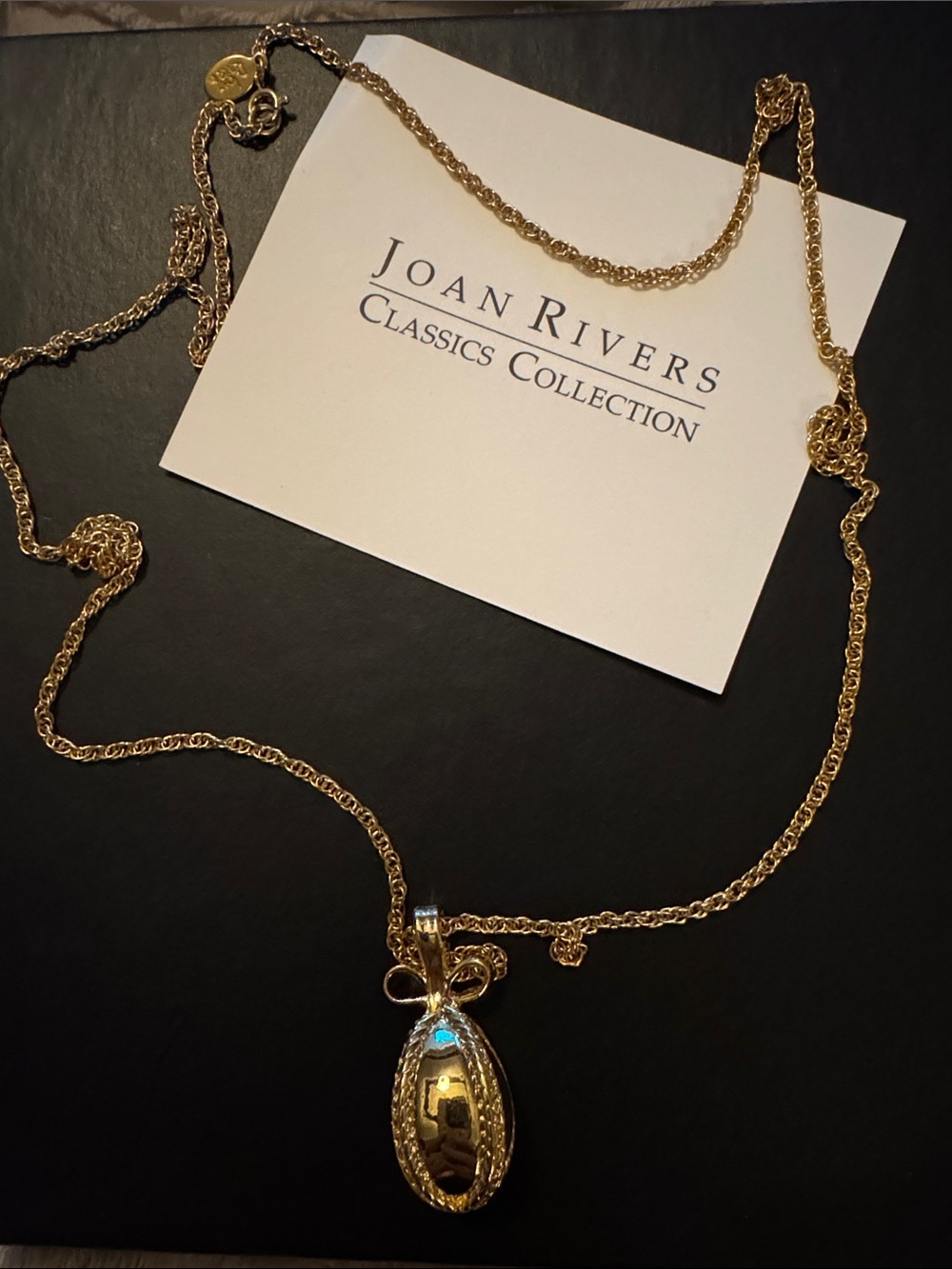 Joan Rivers Gold-Tone Bow Locket Pendant Necklace